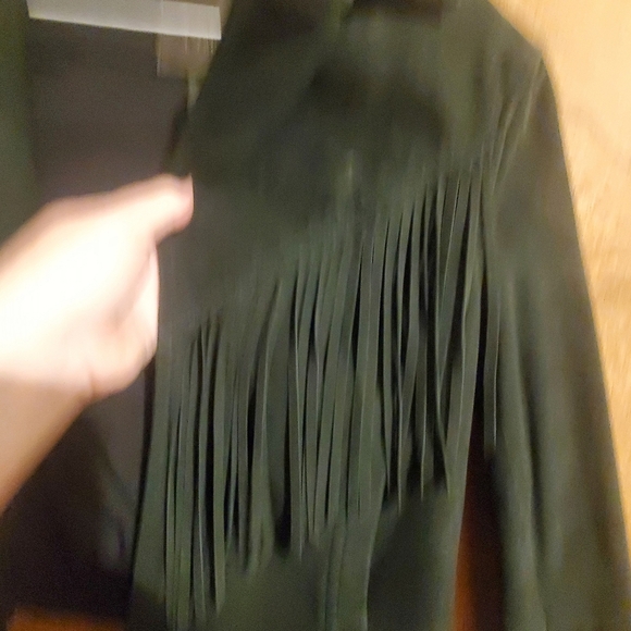 PAIGE DARLENE FRINGED SUEDE LEATHER. CROPPED. BLACK. OPEN  XS - Picture 4 of 13